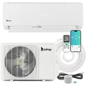 ZOKOP 11500BTU Split Air Conditioner Split Outdoor Unit Galvanized Sheet With WIFI Cooling/Heating 1005W Dehumidification Energy Saving Wall Split Unit 17SEER2 115V 1180W