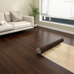 Self-Adhesive Vinyl Flooring Roll, Durable PVC Material Thick Self-Stick Wood Look Tiles, Waterproof Durable Floor, Easy Installation for Any Room