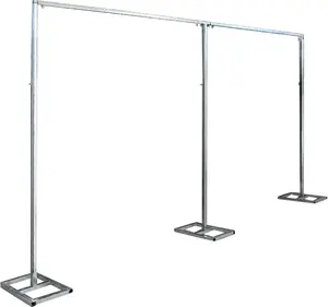 Stainless Steel Portable Pipe and Drape Backdrop Stand for Parties Wedding Stage Decoration Photo Shoot, Curtain Frame Stand Studio Photography Background Support System Trade Show Display - Camera