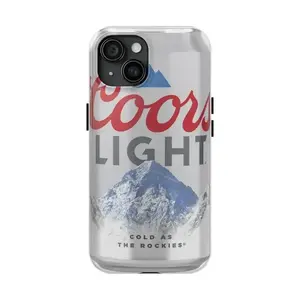 Coors Light & Busch Lite iPhone Case + 5 FREE Stickers - Glossy Mountain Aesthetic Dual Shell - Premium 2-Piece Shockproof Tough Case for iPhone