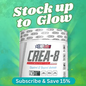 EHPlabs CREA-8 Micronized Creatine Monohydrate Powder - 100% Pure, Unflavored, Vegan-Friendly, 500g & 250g Tub Options for Strength, Endurance, and Recovery - Edible