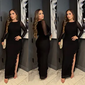 Orian Mesh Dress Long Sleeve Casual