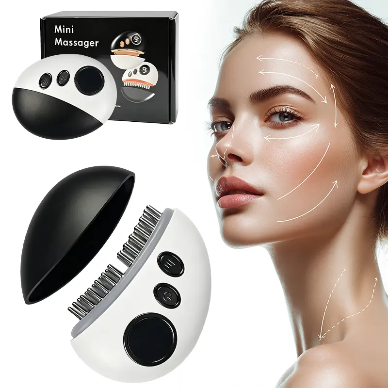 Portable Lightweight Facial Massage Instrument - Adjustable Modes, Gentle Glide Multifunctional Deep Tissue Massage Brush for Daily Face/Neck Relaxation, Beauty & Personal Care Gift Tool, Metal Prongs, Usb Recharge, Whole Body