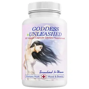 Goddess Unleashed Mood and Beauty Best Daily Women's Multivitamin - 60 Veggie Capsules with Essential Vitamins Minerals Antioxidants & Herbal Blends for Energy Immunity & Health Support