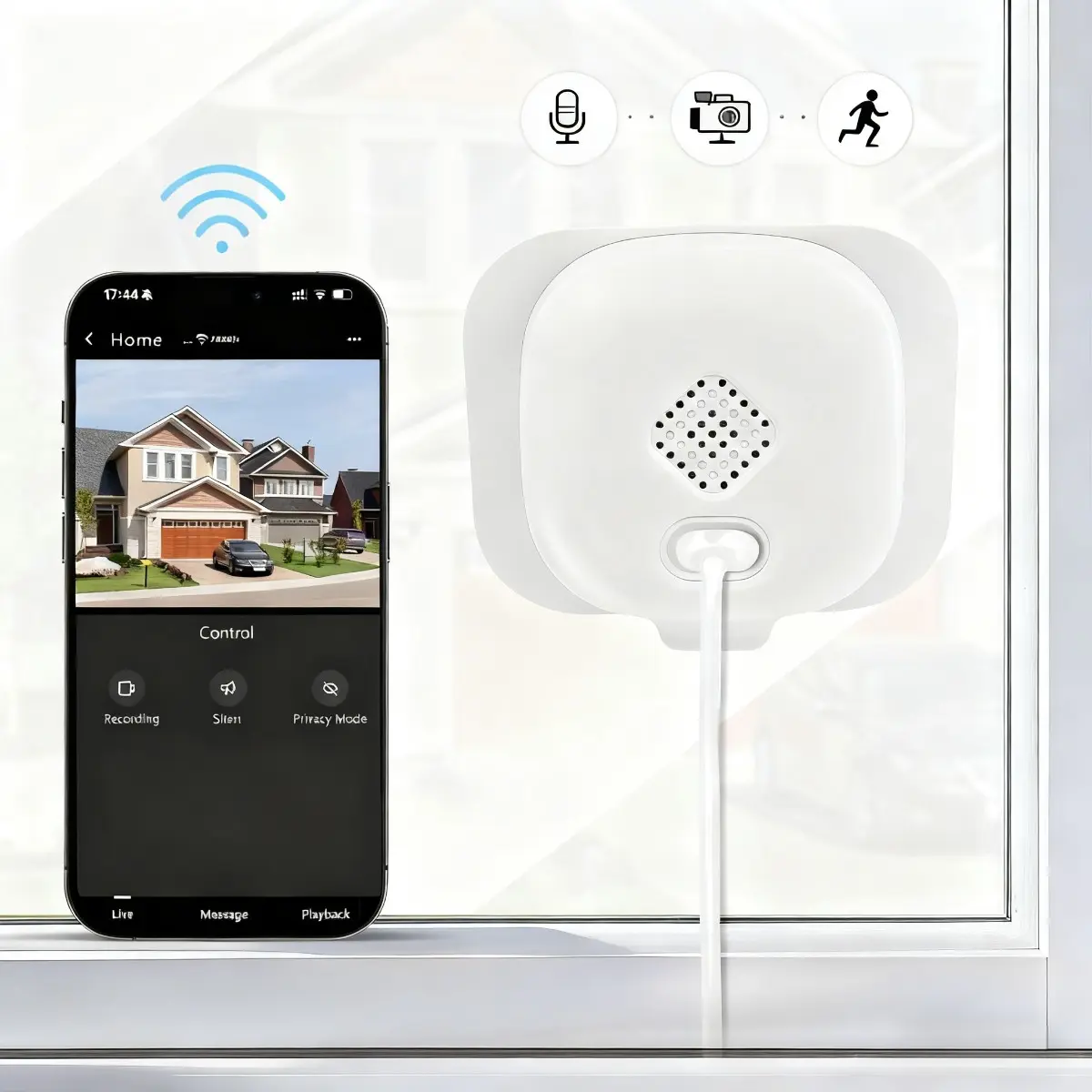 HD Window Camera for Home Security with AI Full-Color Night Vision, Indoor/Outdoor Home Camera, Wifi Security Camera, Person & Motion Detection, Two-Way Audio, Phone APP Control, 24/7 Recording, Easy Installation, Home Monitoring Camera
