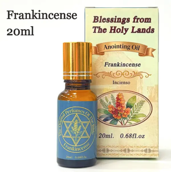 Holy Lands Blessings Anointing Oil - 20ml/0.68 fl oz, Biblical Frankincense & Myrrh Scented Oil, Sacred Spiritual Gift for Devotion, Home Fragrance Supply, Spiritual Aid