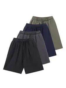 4Pac Men’s Essential Solid Color Sweat Shorts, elastic drawstring waist casual lounge shorts, summer daily wear (1 pack / 4-pack bundle)