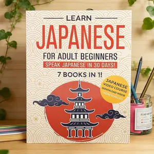 Learn Japanese Adult Language Learning Guide, 30-Day Japanese Study Manual, Comprehensive Notebook for Daily Practice & Progress Tracking Tutorial, Language Learning Workbook