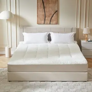 Pinmoco Cozy Warm-Retaining Sherpa Mattress Topper, Thick Fleece Mattress Pad Cover Two-sided Pillow Top Mattress Protector Keep Warm, Machine Washable