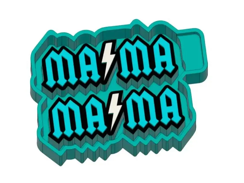 Mama Lightning Bolt Vent Clip Freshie Mold & 3D Printed Mold Housing Option