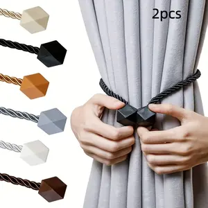 Magnetic Curtain Tieback, 2 Counts Solid Color Curtain Holdback, Window Curtain Tieback, Home Decor for Living Room, Office, Bedroom, Window Decorations Supplies