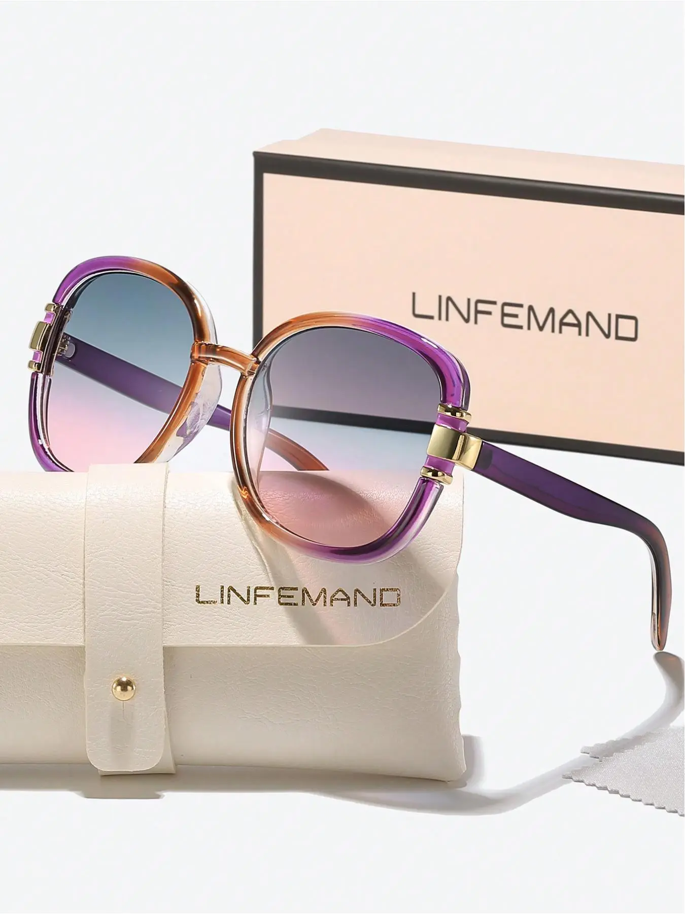 Unisex Vintage Ombre Sunglasses, Trendy Casual Tinted-Lens Sunglasses for Everyday Use, Lightweight Durable Fashion Accessories for Summer Outdoor Activities, Stylish Sunglasses
