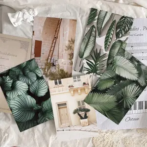 50 Plant Wall collage kit, Room Poster Art Print, Floral Aesthetic Pattern, Watercolor floral design, 4x6'' Vintage Artistic Wall Decor Gift, Girls Dormitory Postcard Card Set Decoration