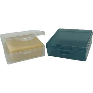 Bathroom Soap Dishes for Dr. Squatch Soap, Square Travel Soap Container with Lid, Portable Bar Soap Holder for Shower Soap Dish Box for Traveling Camping Outdoor  (Clear and Blue)