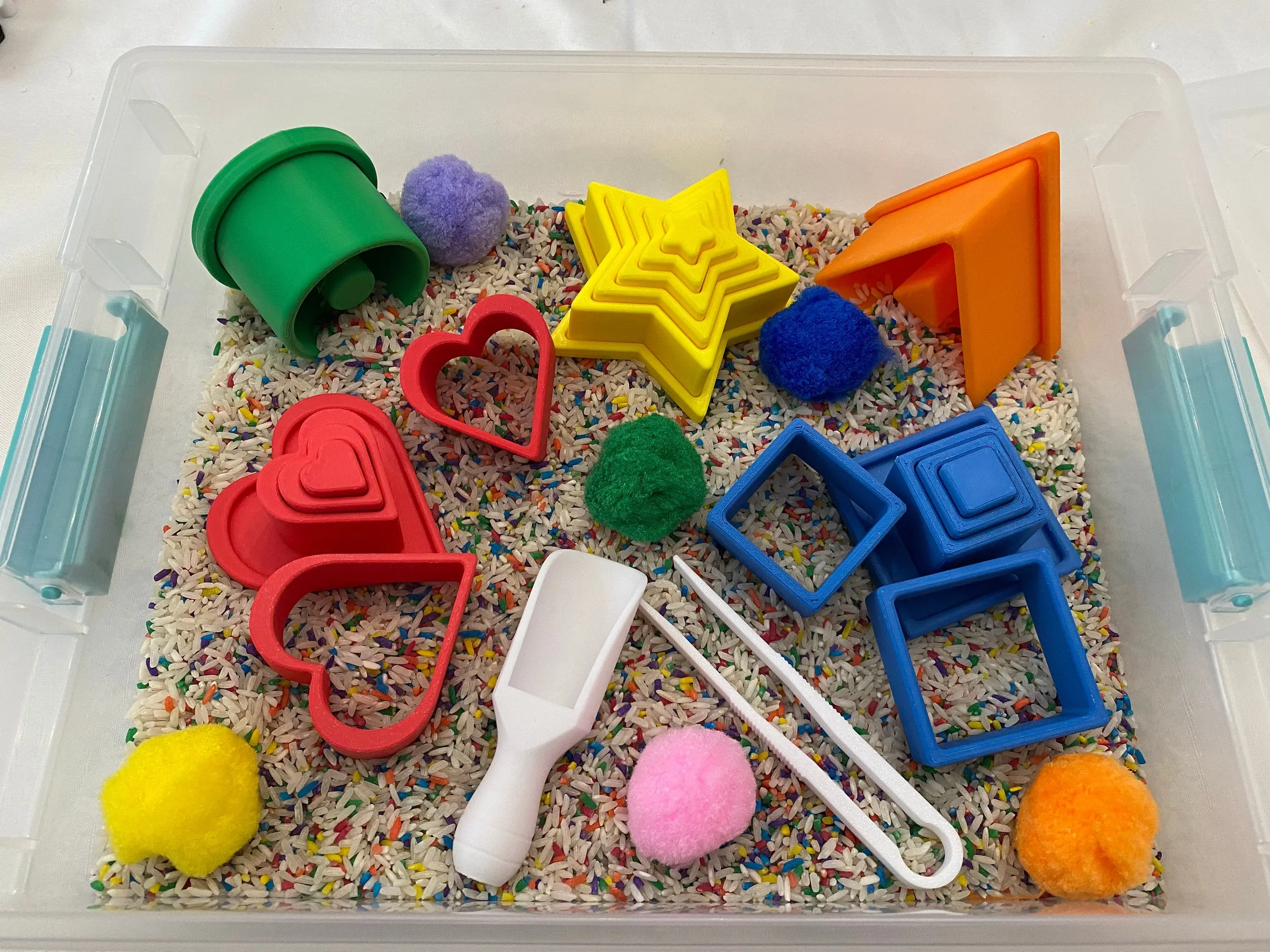 Shape Puzzle Sensory Bin, Classic Novelty Stress Relief Toy for Kids