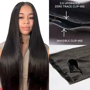 LUVME 100% Virgin Human Hair Extensions 3.0 Upgraded Ultra Soft Zero Trace Clip-ins Invisible Edge Silky Straight Natural Ends Limited Time Offer TikTok Exclusive #luvmenewarrivals