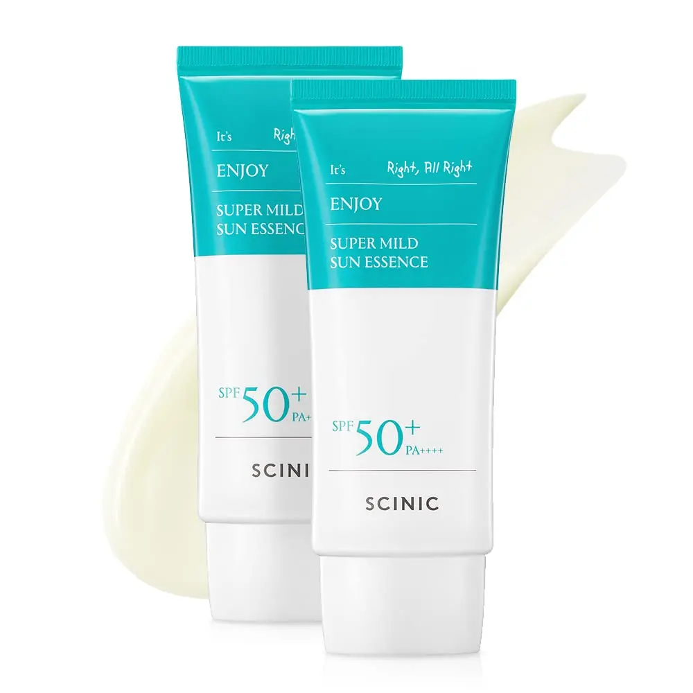 SCINIC Enjoy Super Mild Sun Essence 2 Set SPF50+ PA++++ 1.69 fl oz(50ml) A Lightweight Hydrating Sun Essence | Korean Sunscreen