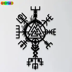 1pc Valknut Viking Metal Wall Art,Valknut Viking Statue Mural, Ideal Gift for Halloween, New Year, Norse Mythology Enthusiasts, Rust-Resistant Metal Wall Decor Wall Sculptures, Perfect for Living Room Wall & Garden Fence, Nordic Culture Enthusiasts