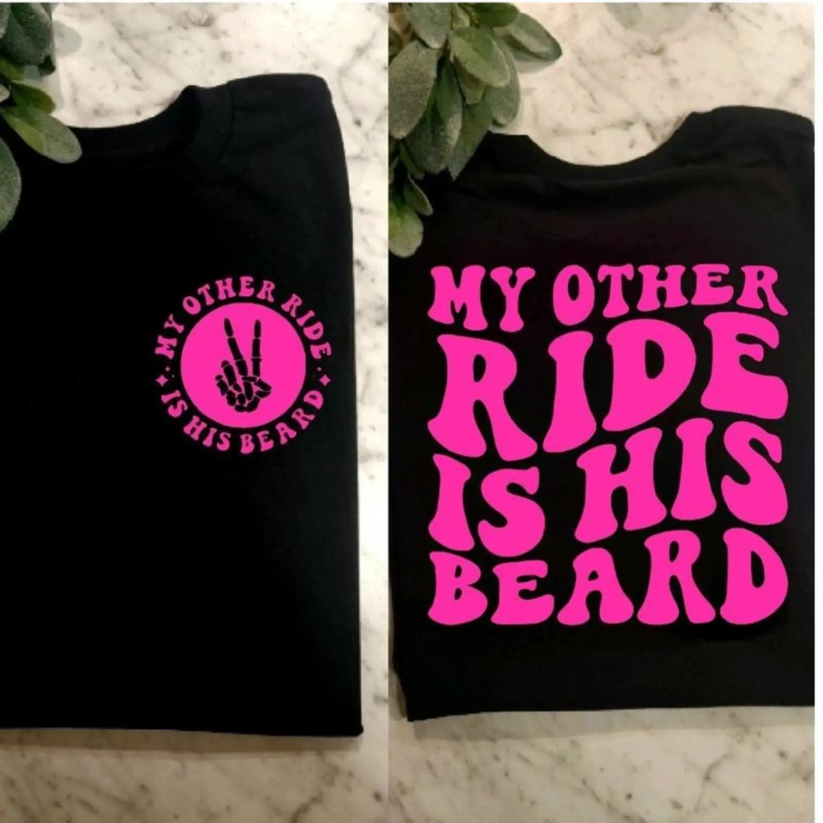funny shirt my other ride is his beard humor cute popular trending Short sleeve Top Unisex Tshirt Menswear Clothes