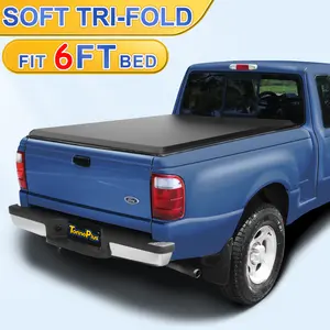 TonnePlus Soft Tri-Fold Truck Bed Tonneau Cover Compatible with 1993-2011 Ford Ranger Flareside / Splash / Stepside ; Lightning | 6FT Bed |