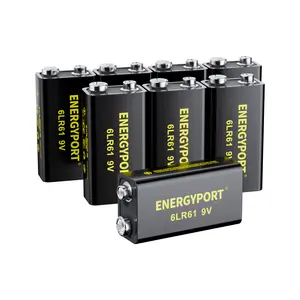 ENERGYPORT High Capacity 9V Batteries 8 Pack, Alkaline 9 Volt Battery 6LR61, 10-Year Shelf Life for Smoke Detector Fire Alarm and More Devices