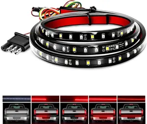 Nilight 48”/49” LED Tailgate Light Strip 90 LED Red/White for Running Light Brake/Turn Signal/Reverse Light headliner star