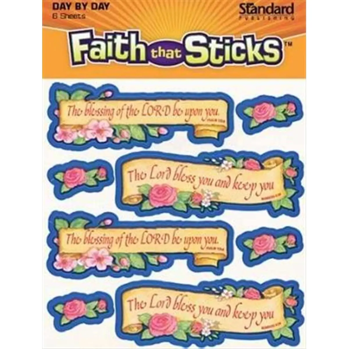 Standard Publishing 08902X Paper Blessing Scroll Stickers, 6 Sheets Faith That Sticks Faith Crafts for Holidays, Patriotic & Any Day DIY Scrapbooking & Stamping Supplies