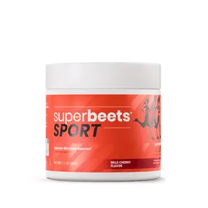 Humann SuperBeets Sport Endurance Powder - Nitric Oxide Pre-Workout Supplement for Stamina & Hydration, NSF Certified, Wild Cherry Flavor, 20 Servings