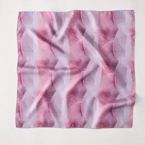 Lush Decor x Chuks Collins Gilded Spore Silk Scarf - Rose Pink & Orchid Purple 100% Silk 26"x26" Versatile Style Statement for Summer