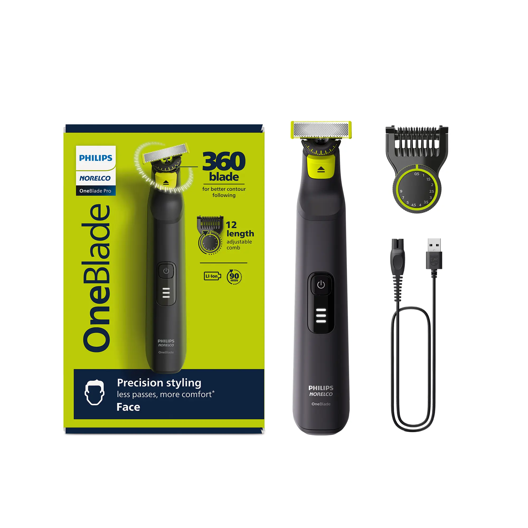 Philips Norelco OneBlade 360 Pro Hybrid Electric Trimmer Facial Razor Philips Norelco OneBlade 360 Pro Hybrid Electric Trimmer Facial Razor