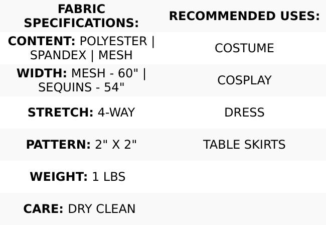 Diamond Pattern Sequins Stretch Mesh Fabric