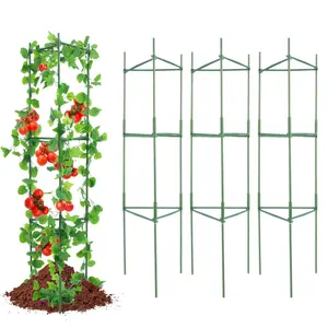6-Pack Tomato Cages For Garden, 48-Inch Tomato Plant Stakes, Support Cage Kit, Durable Heavy-Duty Garden Stakes For Upright Tomato Plants, Vegetables, Vines And Bushes, Weather-Resistant Outdoor Stake System, Easy To Assemble