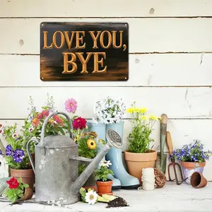 2D Flat 1pc Love You Bye Tin Sign Vintage Motivational Phrase Metal Sign Print Aesthetic for Garden Yard Bar Porch Home Bedroom Kitchen Wall Decor Gift 8x12 Inch Vibrant Cactus Design