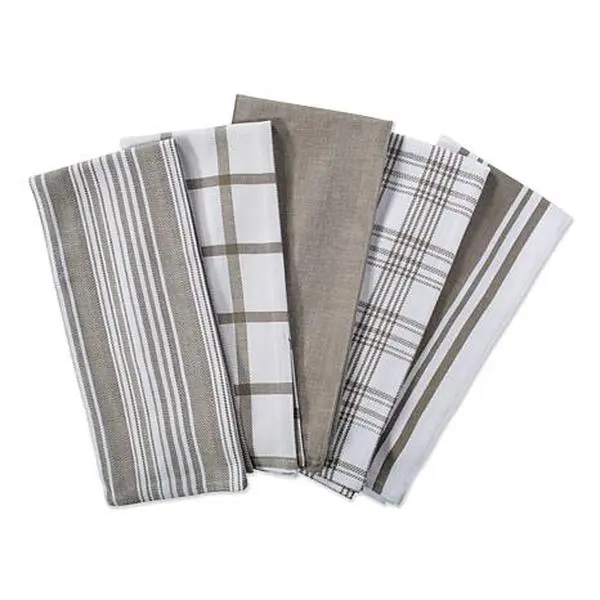 Design Imports Assorted  Woven Kitchen Towel 5-pack