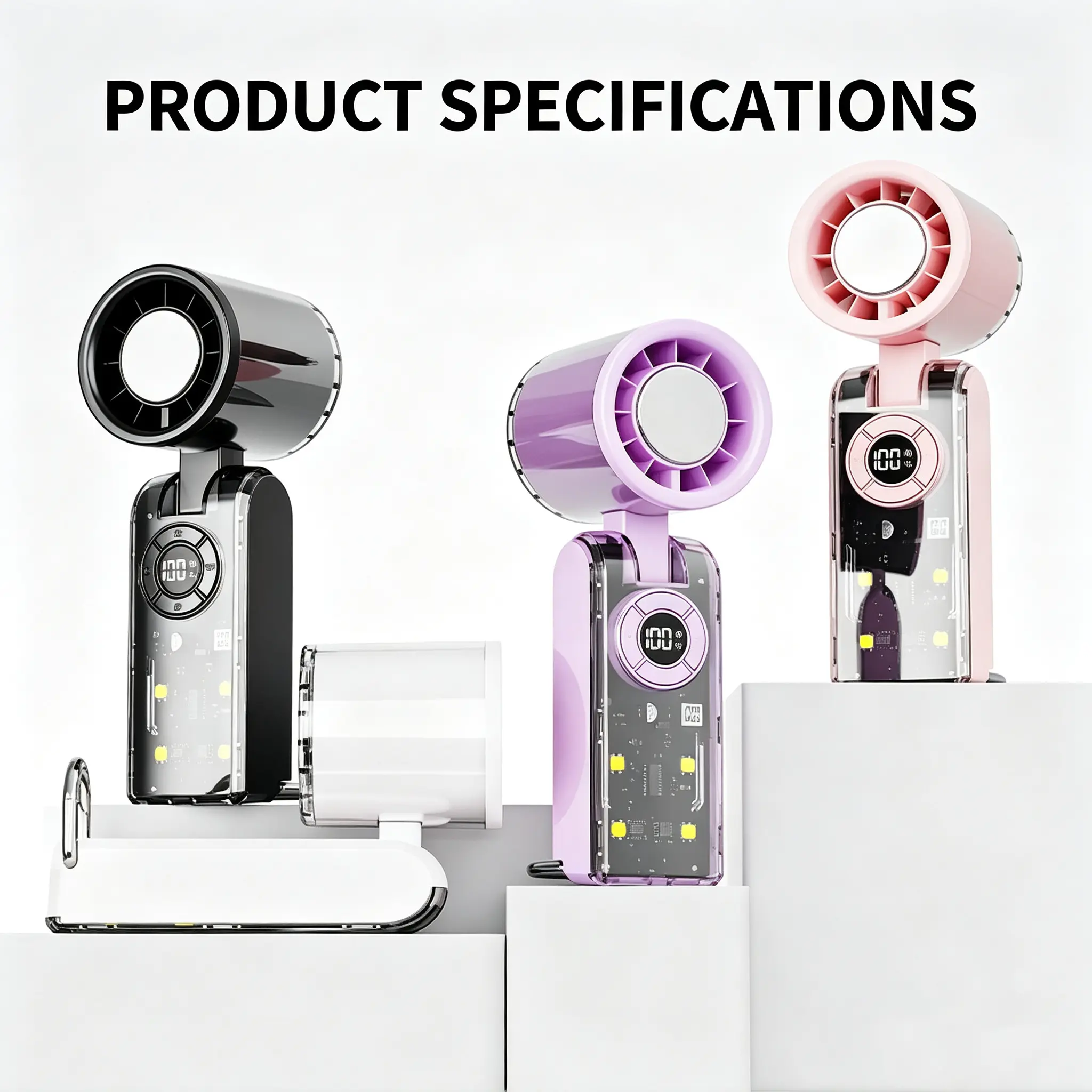 Foldable Ice Compress Handheld Cooling Fan