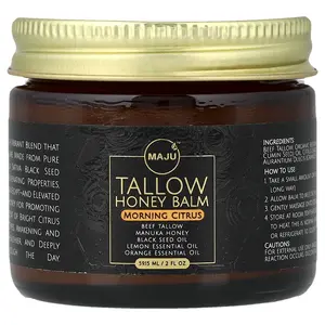 Maju Superfoods Tallow Honey Balm, Morning Citrus,  2 fl oz (59.15 ml)