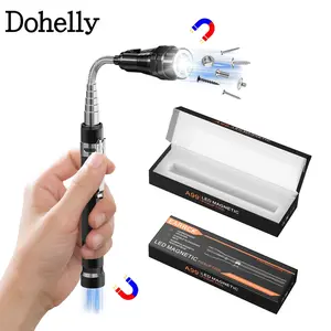 【HolidayHaul】Extendable and Flexible Magnetic Flashlight, Pickup Tool with 3 LED Light, 360° Degree Flexible Neck, Extendable Neck up to 22 Inches, Gift for Engineers, Mechanics, Father