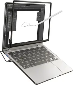 Touchscreen Frame for MacBook Air 15 Inch, Magnetic Touch Panel, Multi-Touch Gesture Support, Plug and Play Touchscreen Add-On, No Driver Needed, Includes Hard Case and Stylus