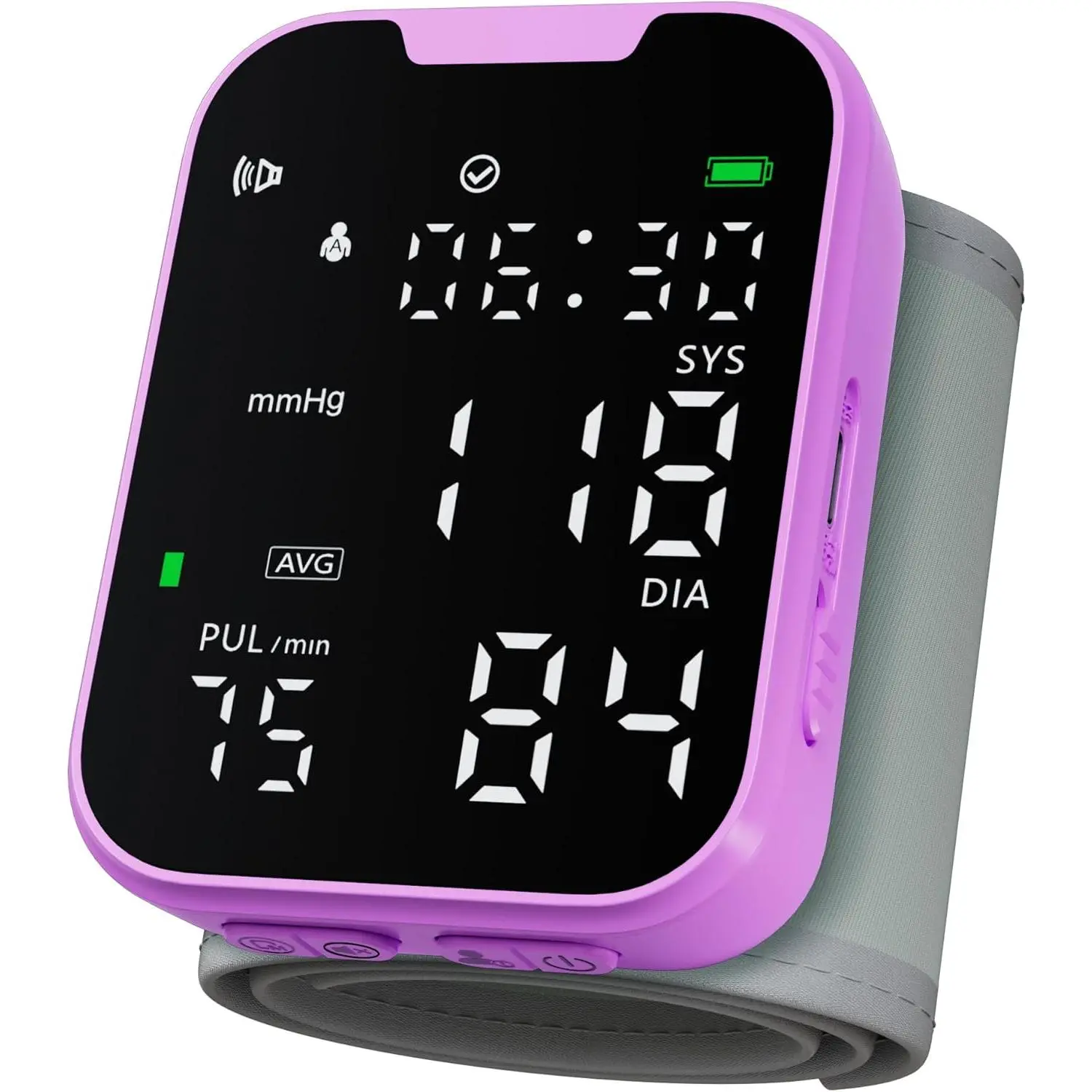Blood Pressure Monitors for Home Use Wrist - Portable, LED Screen Health Device, Adjustable Cuff, Dual User Memory, Purple Healthcare Supply