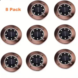 Outdoor In-Ground Lights Solar Disc Lights Outdoor Solar Garden Lights In Ground Solar Landscape Light 8 Pack 8 led for Pathway Yard Patio Walkway