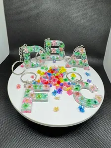The Hawaii Keychain Alphabet Letter - Handmade Resin Epoxy Tropical Design Keychain for Personalization & Style