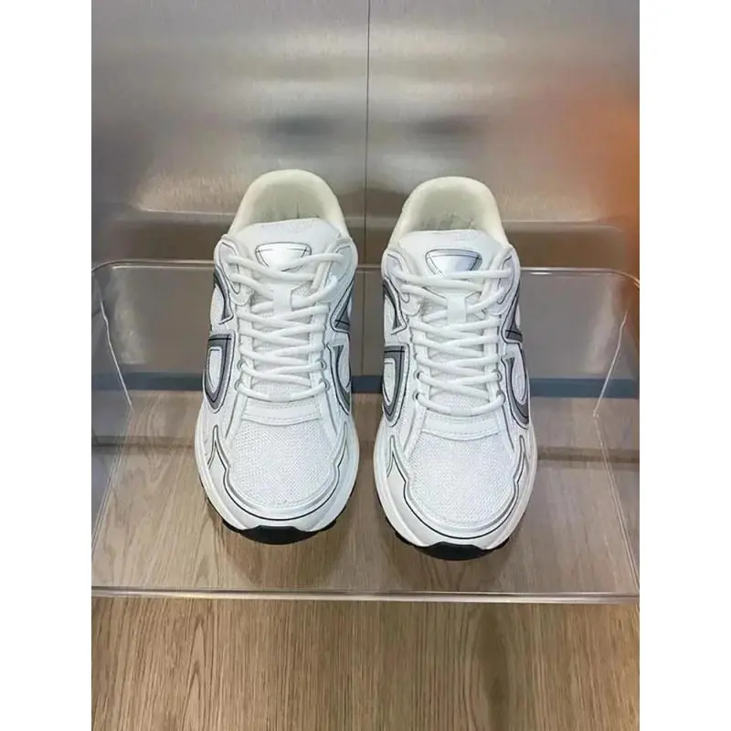 Men's B30 Low Top Trainers - Lace-Up Round-Toe Breathable Mesh Patchwork Sporty Chic Shoes for Spring-Summer Casual Sports Walking