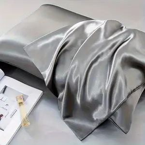 2-Piece Silk Pillowcases Set, Soft & Breathable Pure Color Summer Pillows Covers, Luxurious Sleep Bedding Accessories, Silky Satin Bedding