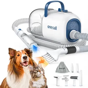 Oneisall  Smart Pet Grooming Vacuum Blow Dryer and Clippers, Dog Grooming Kit for Shedding Drying Trimming Pet's Hair, 7 Levels of Blow Temperature, Adjustable Air Flow petgeekdispenser
