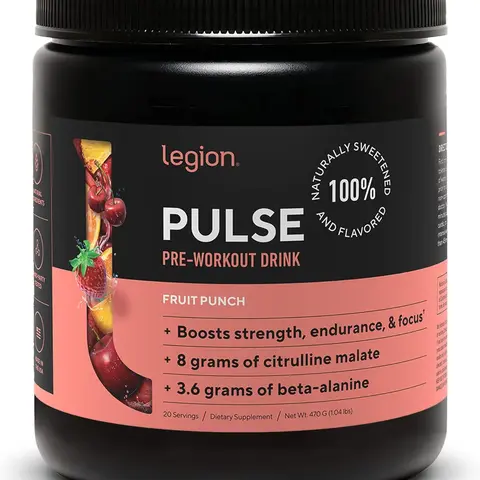 Pulse Pre Workout Supplement – Natural Nitric Oxide Preworkout Drink for Energy, Focus & Performance – Creatine-Free, Naturally Sweetened with Beta Alanine, Citrulline & Alpha GPC – All Natural Pre-Workout Powder