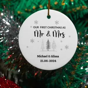 Our First Christmas as Married Circle Ornament | Christmas Gift