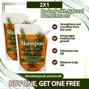 [Buy 1 Get 1 Free] Herbalista Viral Herbal Shampoo + Minoxidil 400ml (13.5 fl oz) Each - With Real Pieces of Rosemary- Fortalece, Regenera, Acelera Crecimiento – 100% Natural & Handcrafted Haircare Aloevera