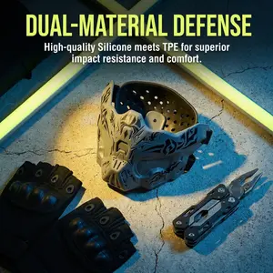 Tactical Half Face Ghost Mask, Airsoft Paintball Protective Mask for CS Combat Games, Outdoor Sports Shooting Mask, Adjustable Safety Face Shield Halloween Cosplay Costume Prop, Men Women Easter Porch Blue & Light Premium Balloon Arch hibiscus bouquet