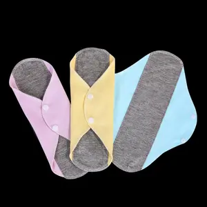 3-Pack Mixed Color Shipping New Graphene Antibacterial Washable Soft Cotton Pads Reusable Sanitary Towels for Middle Aged & Elderly