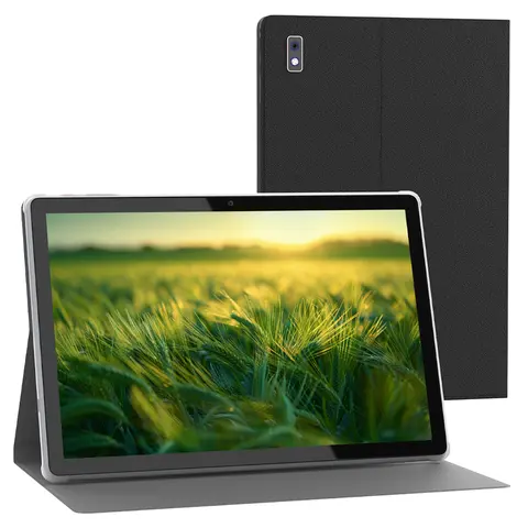 BYYBUO Affordable Android 14 10.1-in FHD IPS Touchscreen Tablet, 64GB ROM Quad-Core Processor, 5000mAh Battery, 5+8MP Cameras, Type-C Port, Bluetooth/WiFi, Card-Enabled w/Case, Versatile Work Accessories for Work, Studying, Watching Movies,techvibes